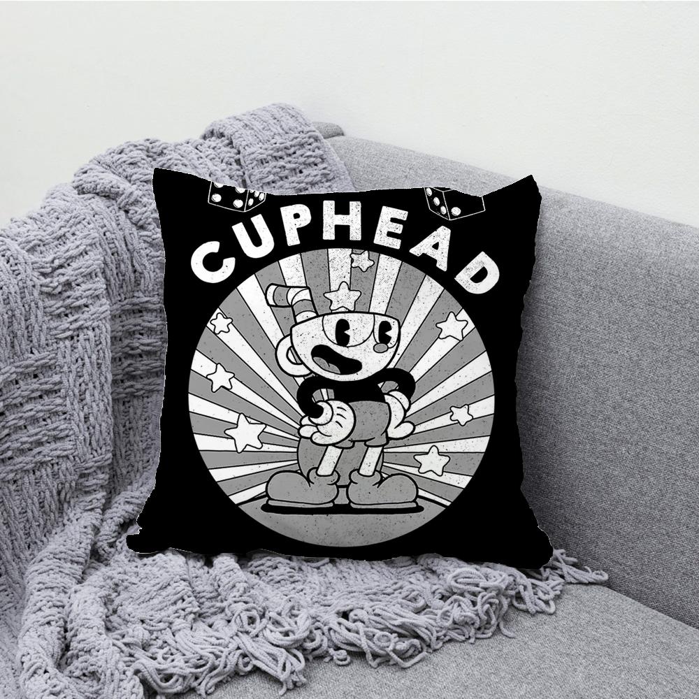 Игра для двух игроков Co Op Чехол на подушку C-Cuphead Мягкий чехол-подушка для декора дивана в деревенском стиле Домашние украшения и Защитный чехол на подушку