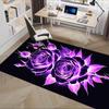 Charming Purple Glowing Rose Chair Mat Office Carpet, Oversized Rug for Home Decor, Sofa Mat, Desk Pad Gift, Suitable for Bedroom, Living Room