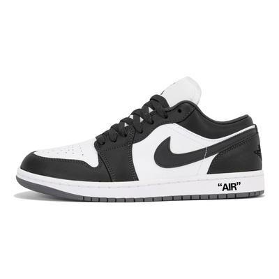 Air Jordan 1 Нескользящие Устойчивые к истиранию Низкие Винтажные Баскетбольные Кроссовки Унисекс Черно-Белые 553558-152(Команда210-1.0)