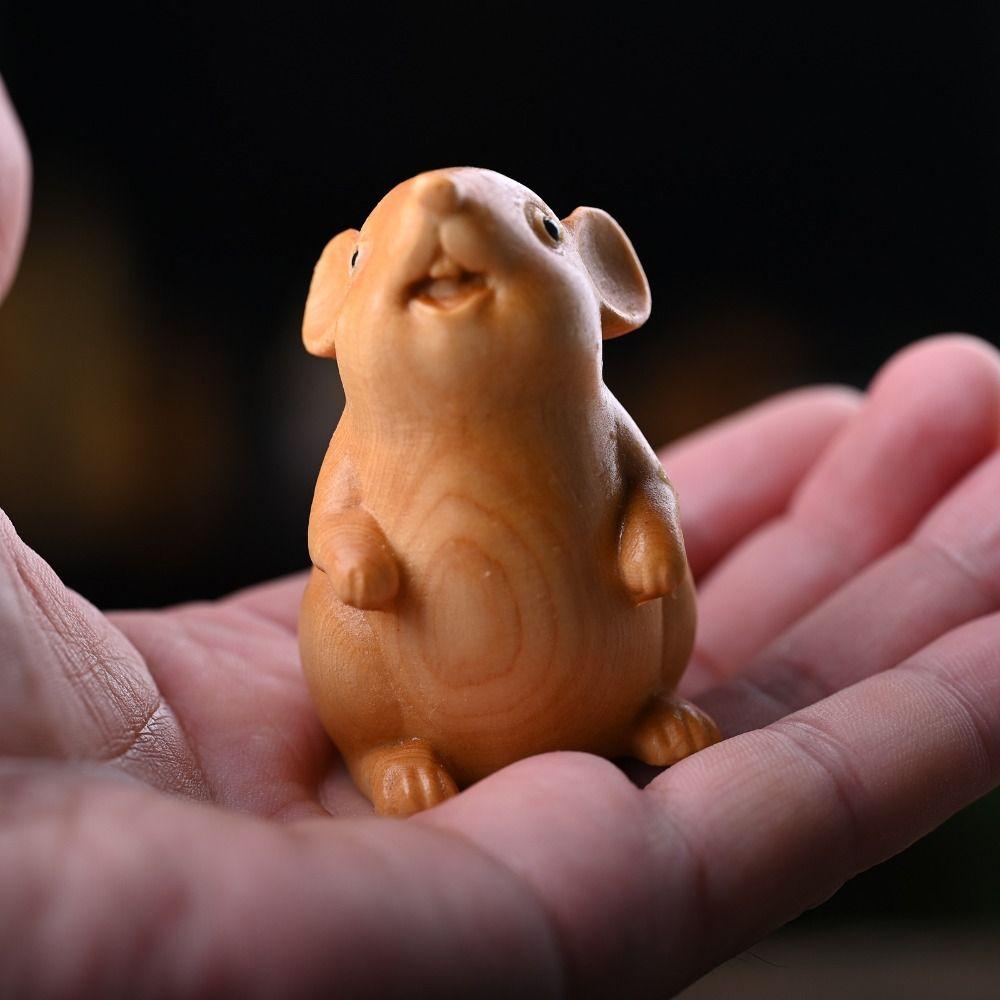 Забавная статуэтка хомяка Милая фигурка животного Скульптура Поделки Зодиакальная статуэтка мыши Дети
