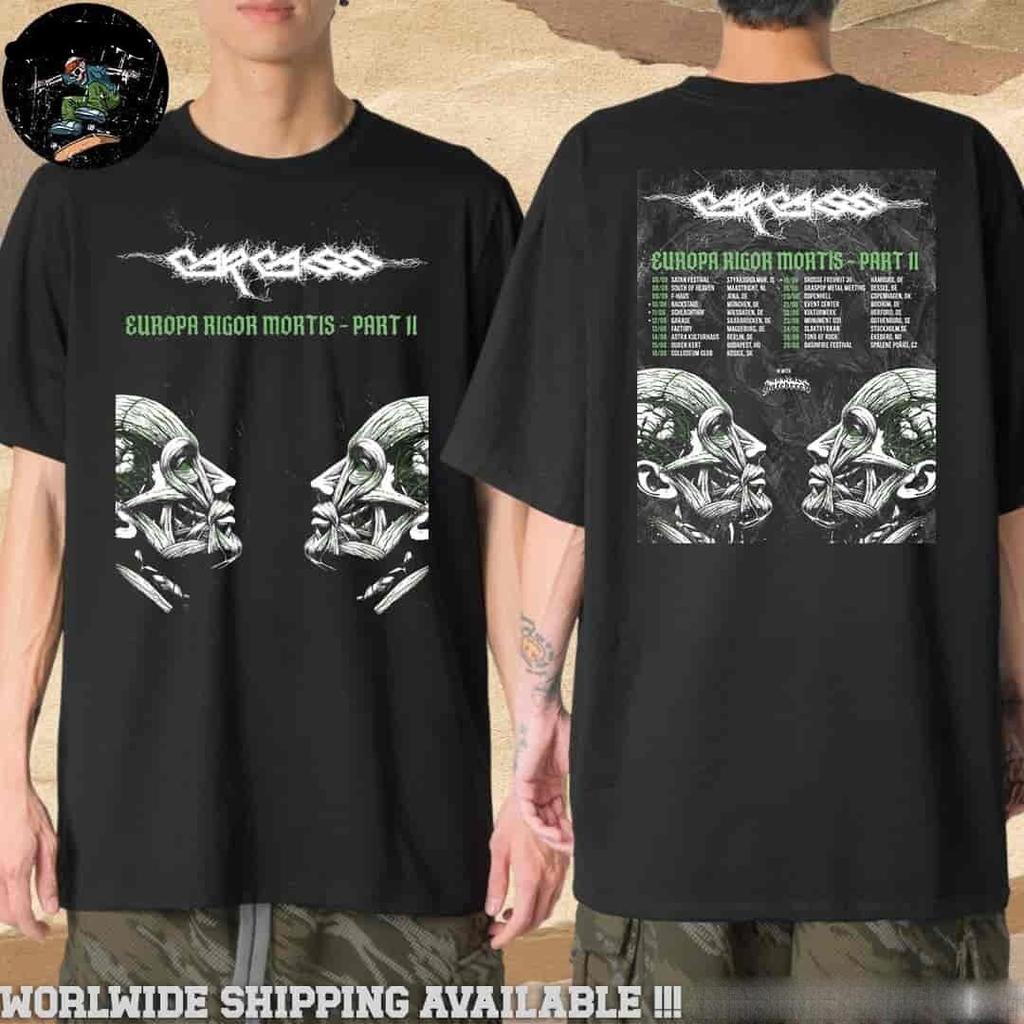 Carcass Band Europa Rigor Mortis Part 2 Tour Dates 2026 Merch 2 Sides Unisex Tee
