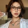 Vintage Anti Blue Light Optical Cat Eye Glasses Women For Female Myopia Prescription Frame Luxury Brand Designer  Frames