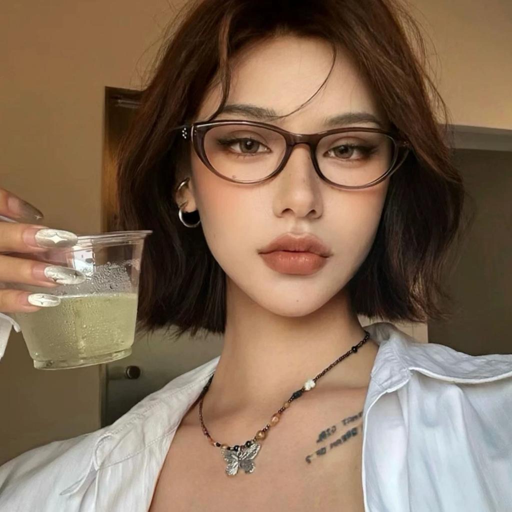 Vintage Anti Blue Light Optical Cat Eye Glasses Women For Female Myopia Prescription Frame Luxury Brand Designer Frames