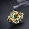 Женская брошь с хрустальным цветком золотого цвета, свадебные украшения для невесты, бижутерия