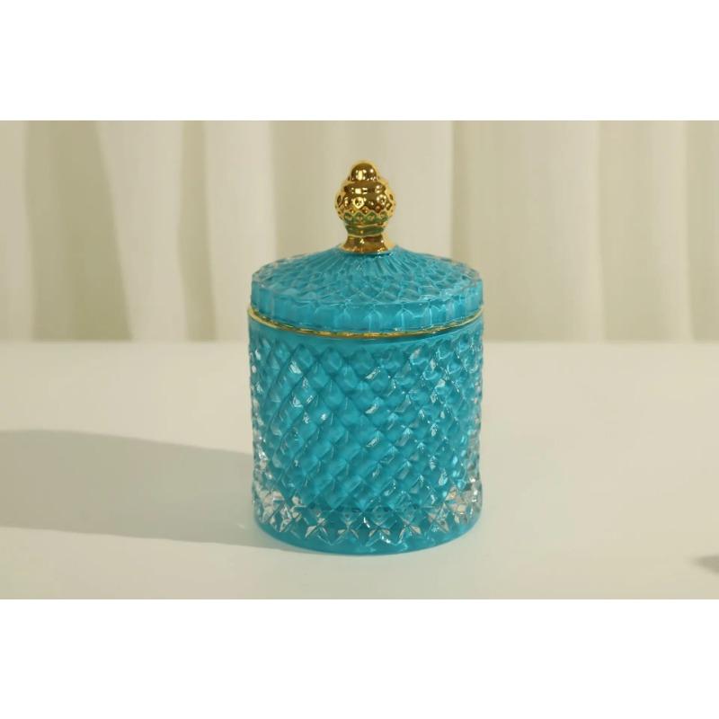 Классическая европейская банка для хранения из хрусталя и бриллиантов, банка для хранения конфет, коробка для ватных палочек, гальваническое покрытие с крышкой, современные предметы домашнего обихода