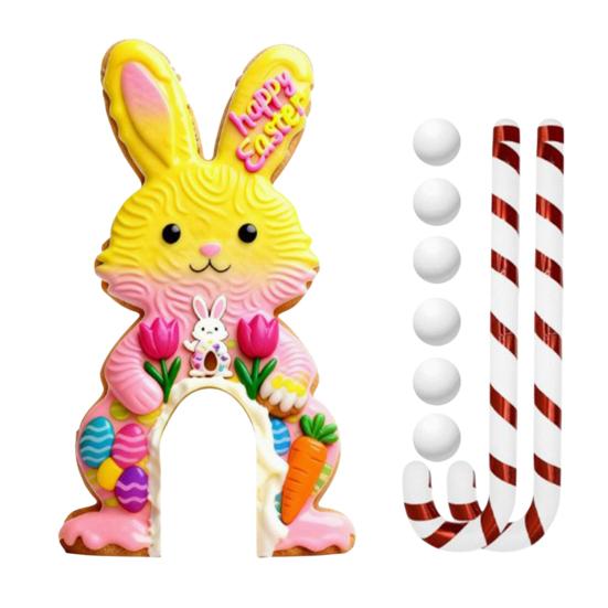 Набор для игры в пасхальный гольф Мини-трасса с кроликом, клюшка в виде леденца и мячи Забавная игра для вечеринки в помещении и на улице для детей, взрослых, семейное собрание, декор комнаты