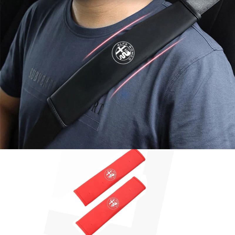 IMKC9 Car Seat Belt Shoulder Pads Interior Accessories for Alfa Romeo Emblem 156 159 Mito Giulia GT Brera Spider Giulietta 147gt 166