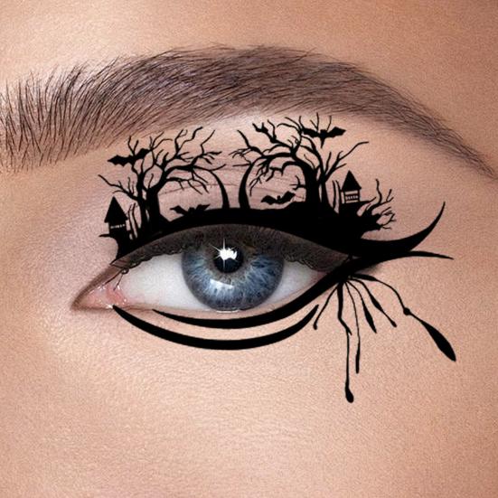 10 шт. наклейки для татуировки на лицо на Хэллоуин, летучая мышь, паук, шрам, временный, косплей, глазное искусство