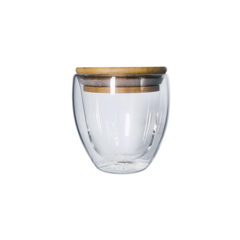 Бытовая чашка для кофе из боросиликатного стекла, чашка для воды, чашка для сока, чашка для молока, двухслойная прозрачная стеклянная чашка яйцевидной формы