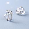 925 Sterling Silver Geometric Piercing Stud Earrings For Women Girls Engagement Party Jewelry Pendientes Eh062