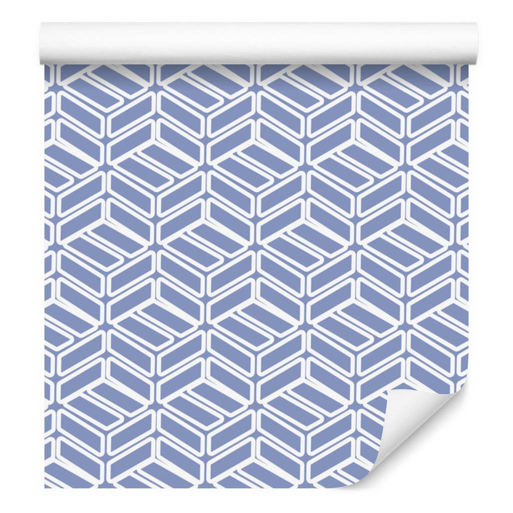 Wallpaper Geometric Pattern Blue, White and Azure 50x1000