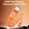 USAMS SJ775 U93 1.2m 240W Fast Charging Cable Type-C to Type-C Data Sync Cord with Colorful Light