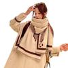 Imitation Cashmere Camellia Color Matching Scarf Women's Winter High-end Feeling New High-end Feeling Warm Shawl Women's Dual-use