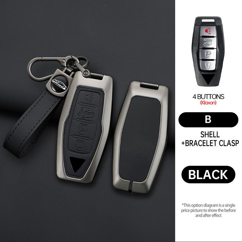 Car 2/3/4Buttons Key Case Cover Holder Chain For Mitsubishi Outlander 2022 2023 Car Interior Accessories