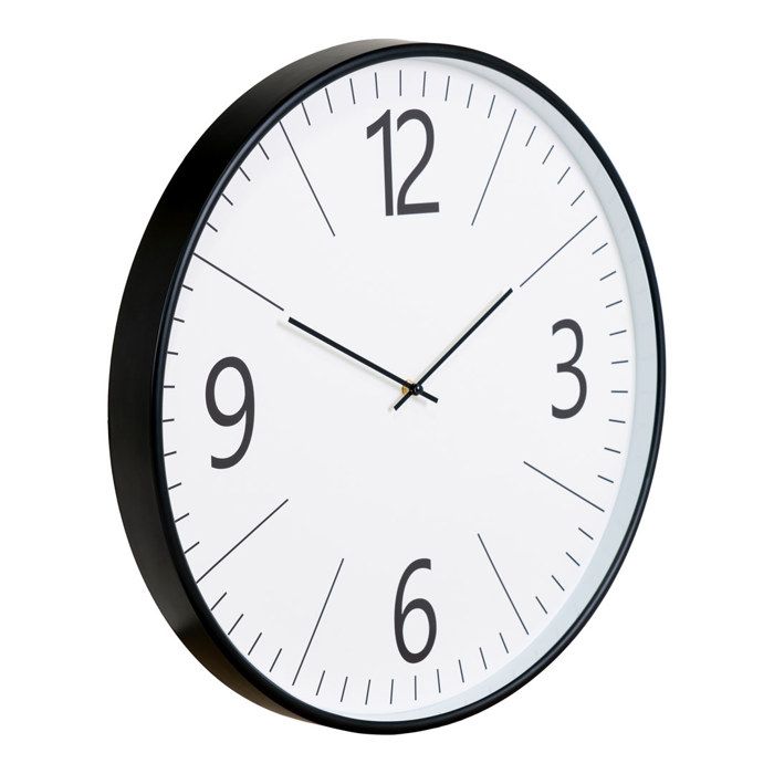 Biel Horloge murale, Ø51 cm, noir, blanc.