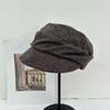 Retro pleated solid color beret women's spring and summer thin fashion big head circumference showing face small painter newsboy hat