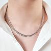 A 925 silver plated necklace with a textured finish, ideal for men with beards; the links are 5 millimetres wide.