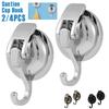 2/4Pcs Suction Cup Hook 15LB Super Suction Wall Hook No Drilling Vacuum Robe Clothes Towel Hook for Kitchen Bathroom Restroom