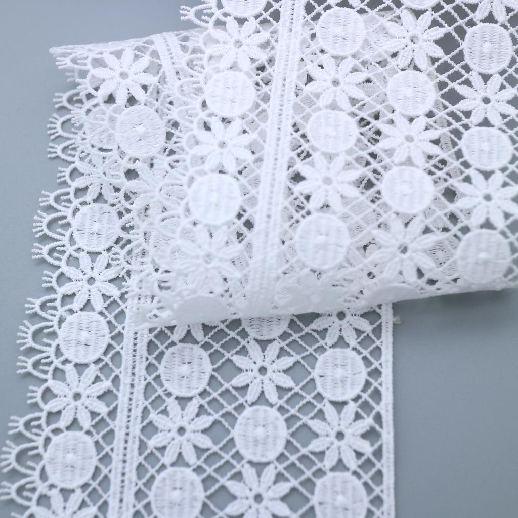 Водорастворимое молочное шелковое вышитое кружево, женские аксессуары для одежды, одностороннее неэластичное ажурное кружево