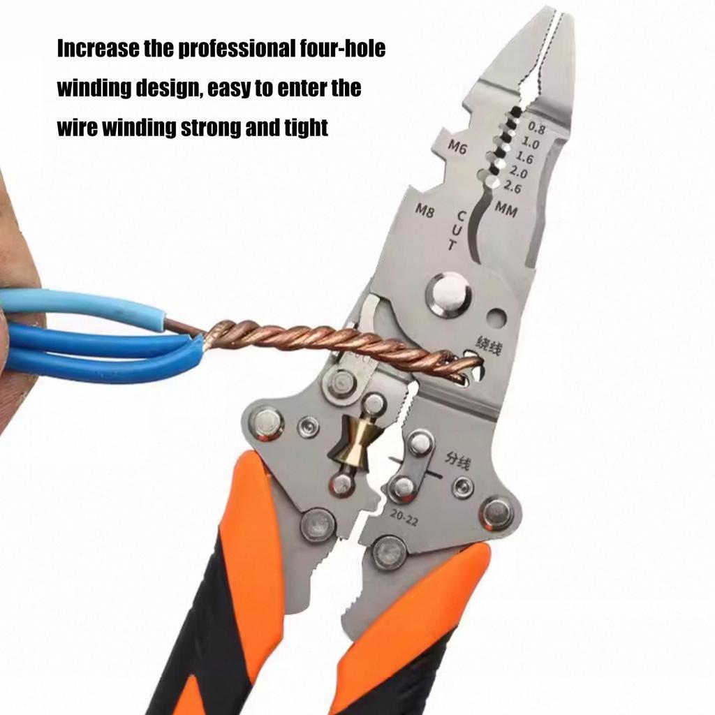 Многофункциональный инструмент для зачистки проводов 14 в 1 Инструмент для ремонта проводов для электриков со складной конструкцией и эргономичной рукояткой