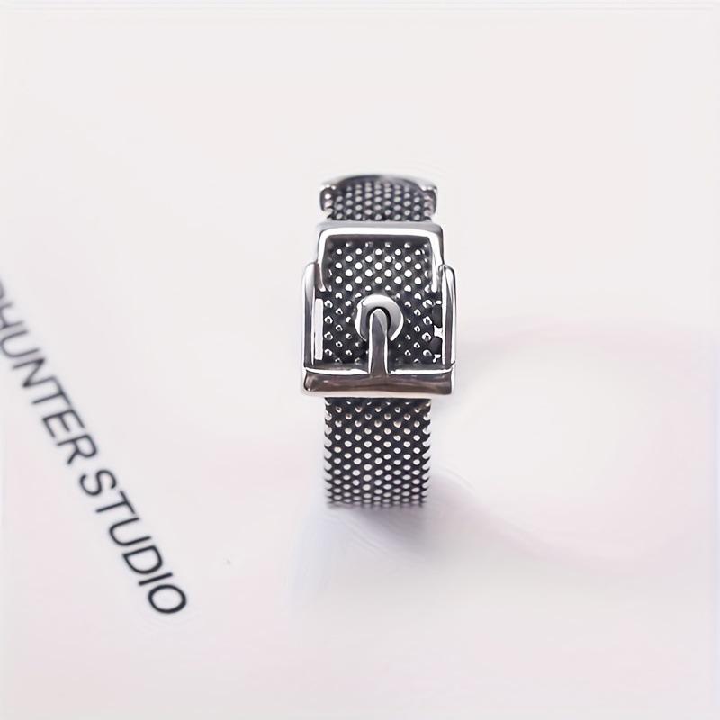 Belt Buckle Ring Men's Trendy Men's Index Finger Ring Simple Retro Hong Kong Style Ring Jewelry Design Punk