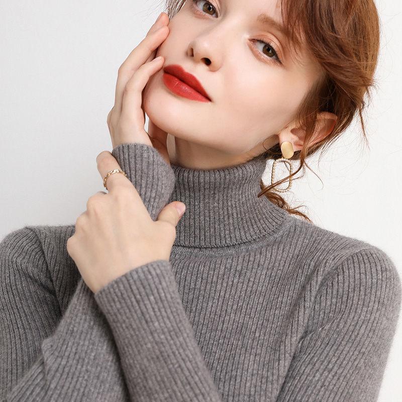 Hirsionsan элегантный базовый вязаный свитер женский 2021 облегающий женский теплый трикотаж повседневные пуловеры женский однотонный джемпер