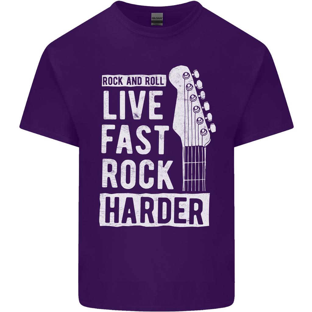 Live Fast Rock Harder Guitar Roll Music Unisexs Light Cotton TShirt