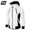 Zipper Men Jackets Autumn Winter Casual Fleece Coats Bomber Jacket Scarf Collar Fashion Hooded Male Outwear Slim Fit Hoody