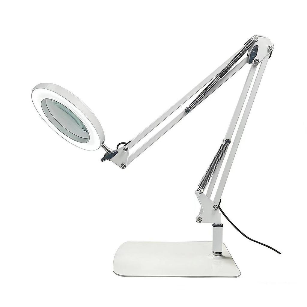 LED Long Arm American Style Folding Magnifier Desk Lamp for Welding and Repair with Eye Protection