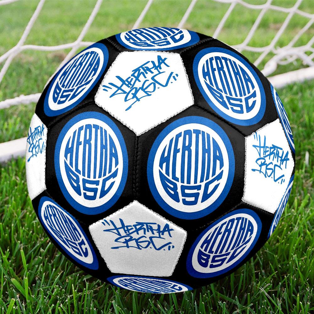 Футбольный клуб Hertha BSCМяч для футбола, размер 5, для зала, разноцветный, с машинной строчкой, ПВХ, готов к соревнованиям, прочный, с высоким отскоком