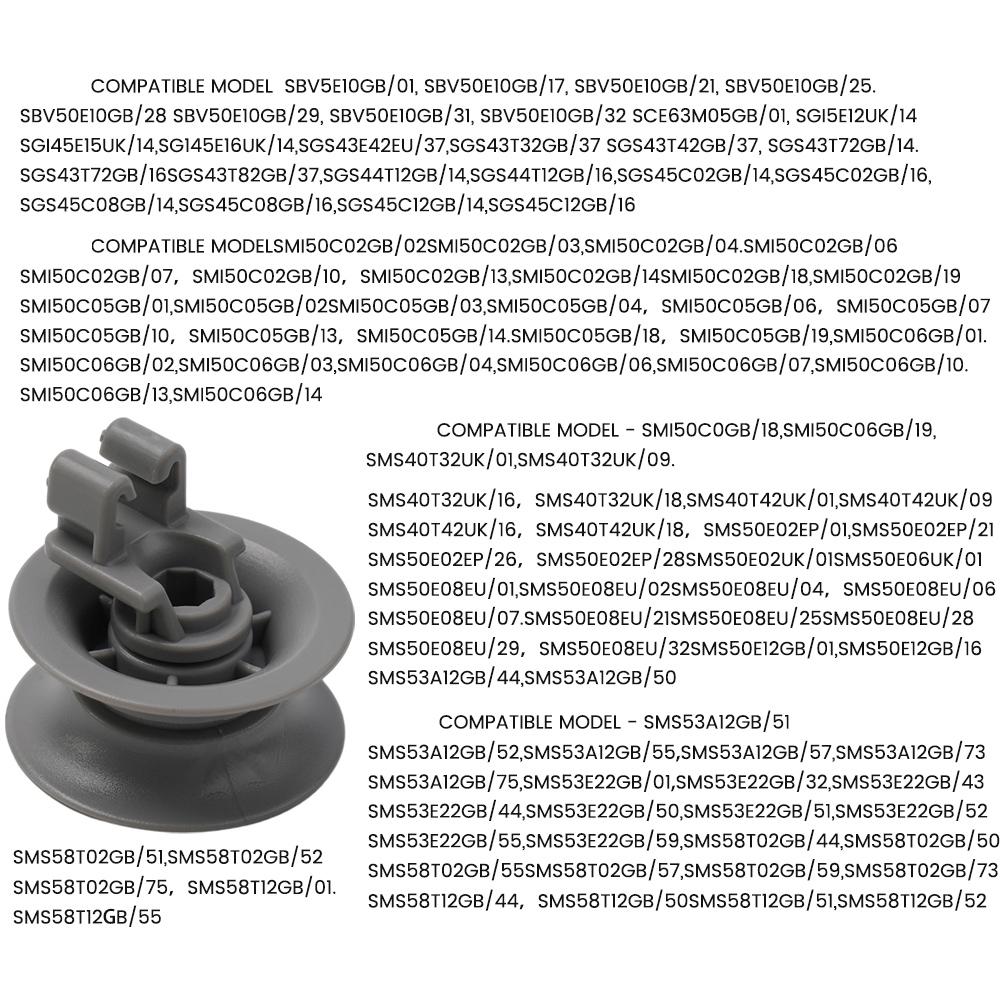 4 Ролика для верхней корзины посудомоечной машины для Bosch для Siemens 611666 Запасные части