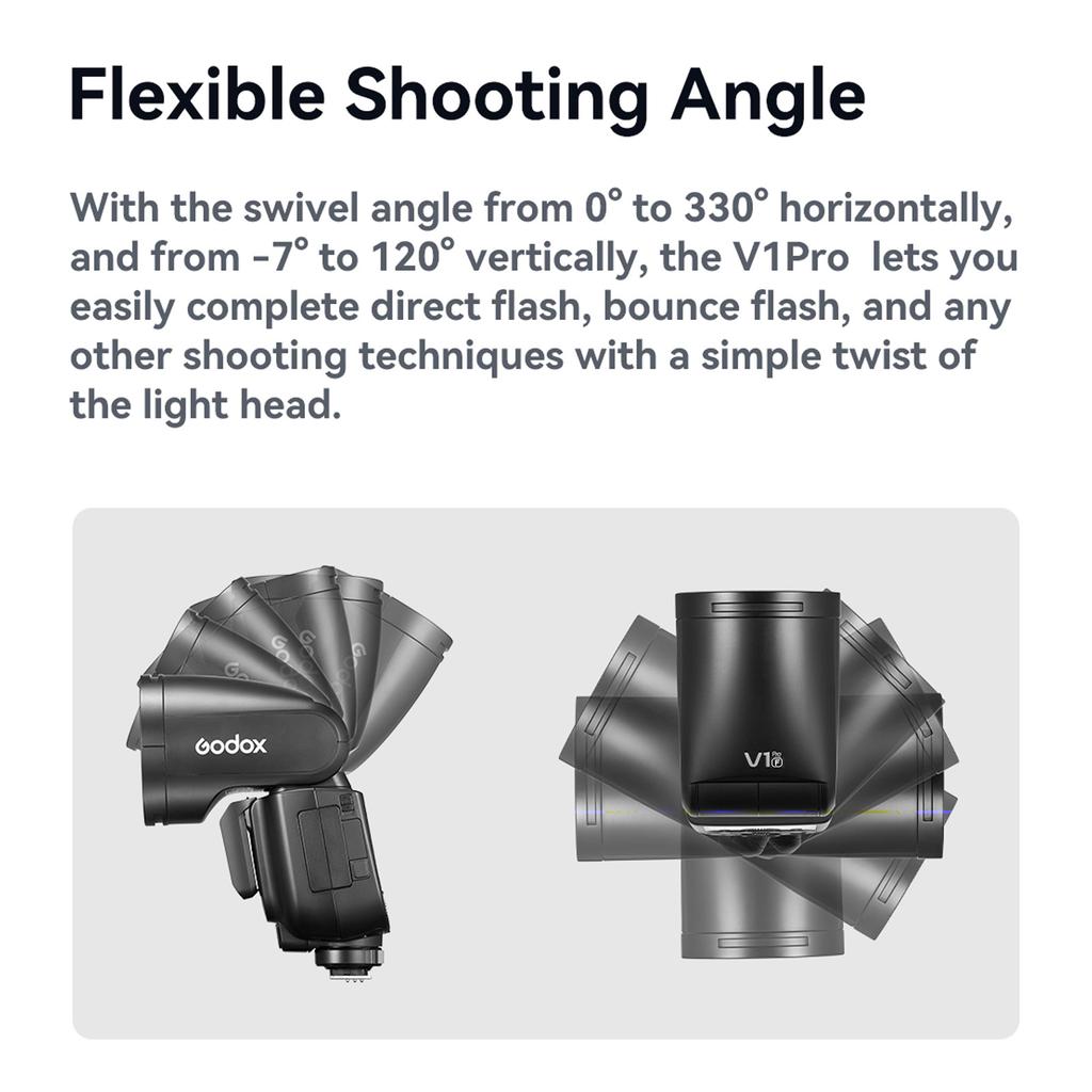 GODOX V1 PRO F 2.4G Wireless Camera Flash 1/8000s HSS 1.3s Recycle Time with M/TTL Flash Mode 10