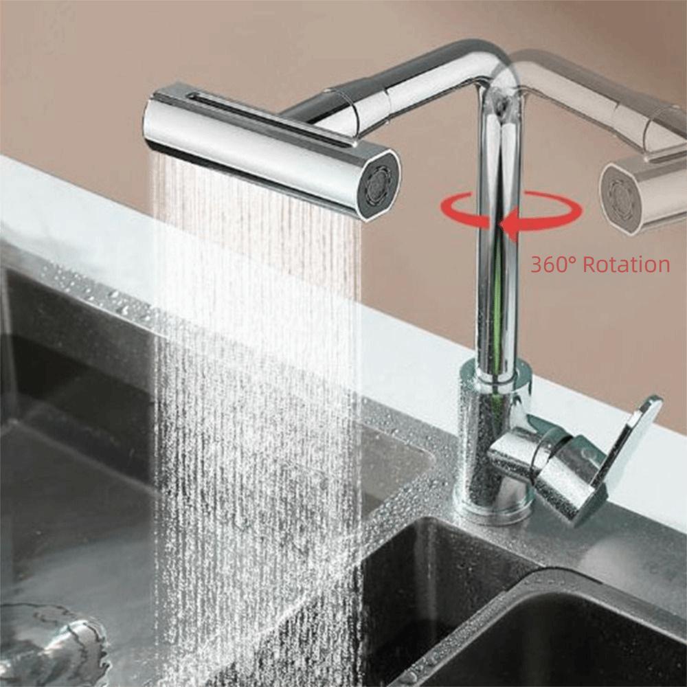 Multi-angle Rotating Waterfall Kitchen Faucet 360°Rotating Swing Arm Faucet Kitchen