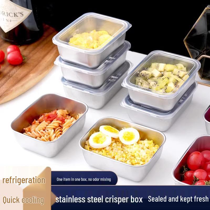 Герметичный контейнер для хранения продуктов из нержавеющей стали пищевого класса с крышкой