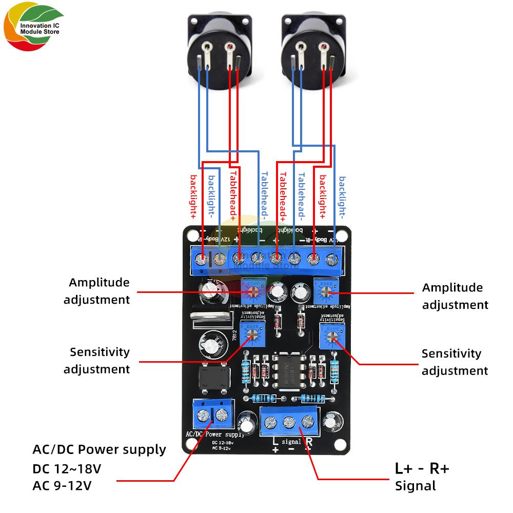 AC9-12V/DC12-18V VUMeter Driver Board Amplifier Front-End Electronic Tube Gallbladder Machine Db Meter Level Meter Driver Module