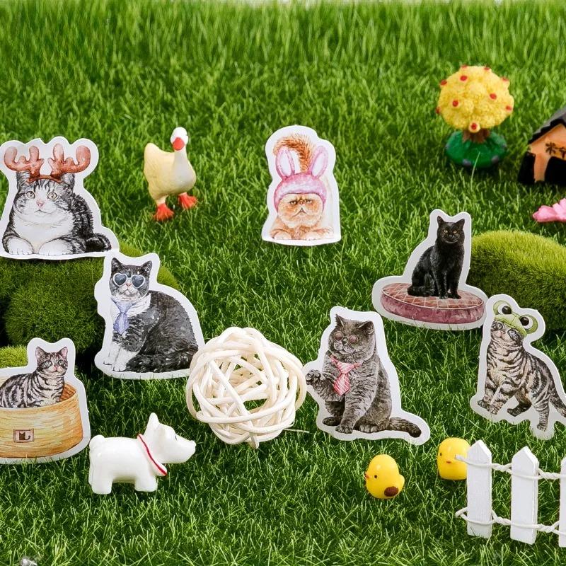 45 шт./коробка Коллекция кошек Милая коробка Каваи Декоративные наклейки Планер Скрапбукинг Канцелярские товары Японские наклейки для дневника