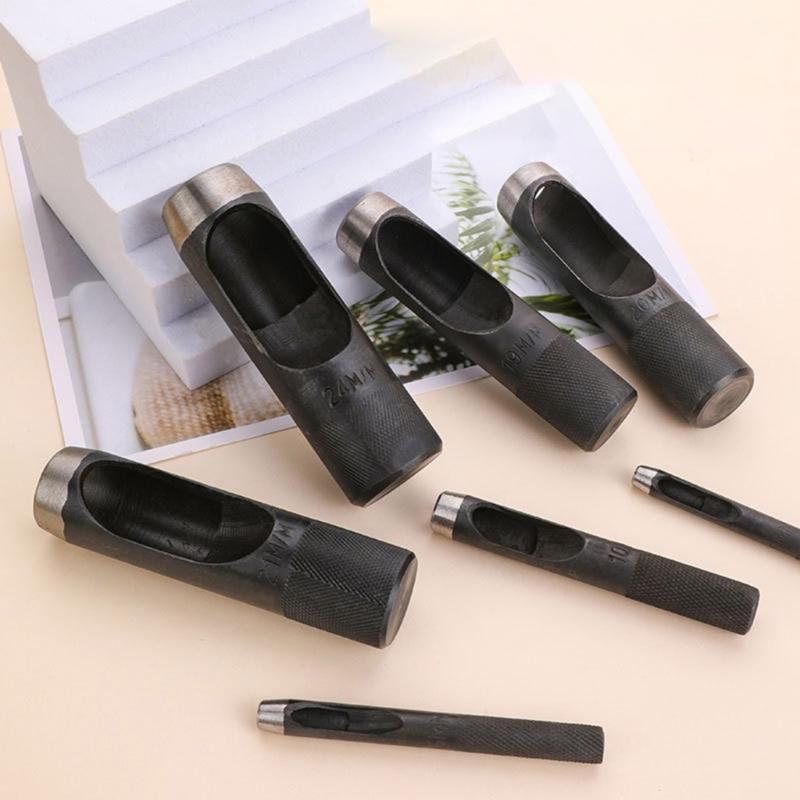 17Pcs Leather Hole Punches Set 4mm-20mm Round Hole Puncher Tool Hollow Hole Punching Tool for Leather Belt Watch Band