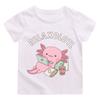 Милая детская футболка Relax A Lot Axolotl с рисунком из мультфильма, забавная каламбурная графика, одежда для мальчиков/девочек, хлопковые детские летние топы с коротким рукавом, футболки