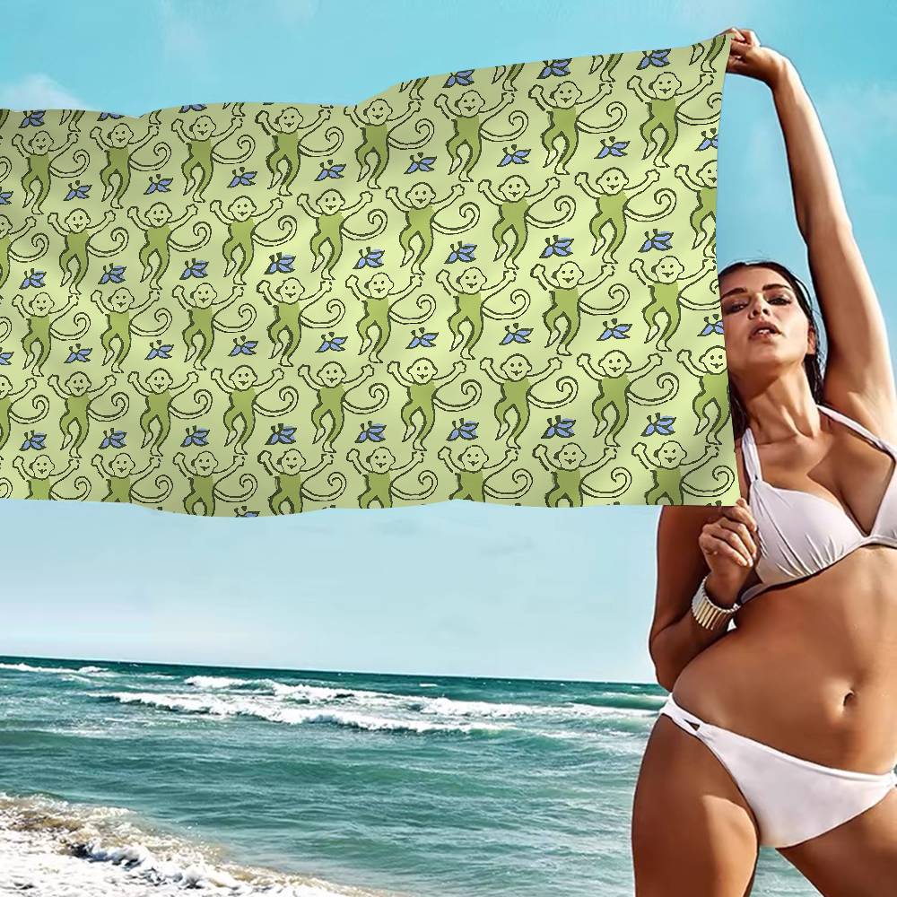 R-Roller R-Rabbit Monkey Microfiber Beach Towel Absorbent Quick Dry Soft Yoga Swimming Resort Mountain Climbing Towel