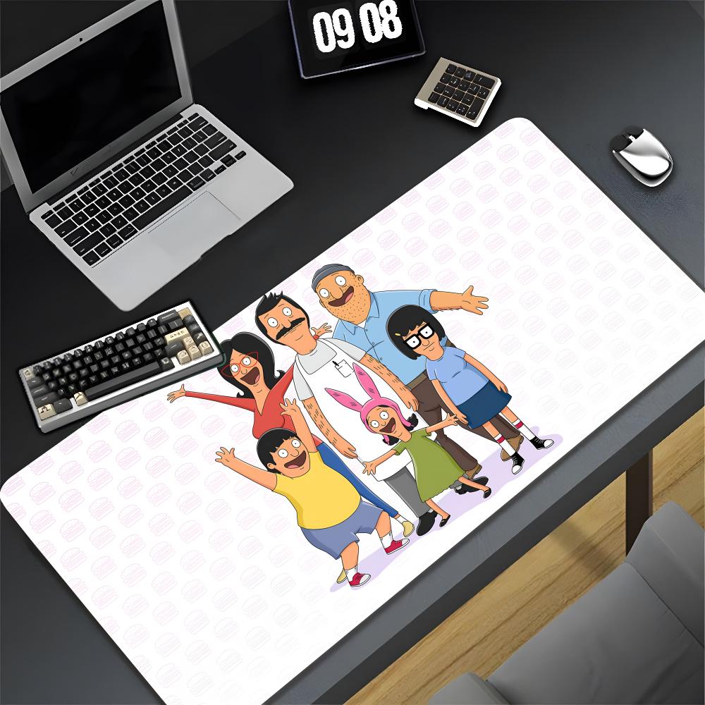 Мультяшная коврик для мыши B-Bobs Burgers XXL Геймерский Игровой ПК Компьютер Отаку Заблокированный край Сделай сам Индивидуальное фото Ноутбук Ноутбук Настольный коврик