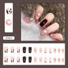 Manicure Love Heart Press on Nails French Ballerina Glitter Black Silver Short French Fake Nails