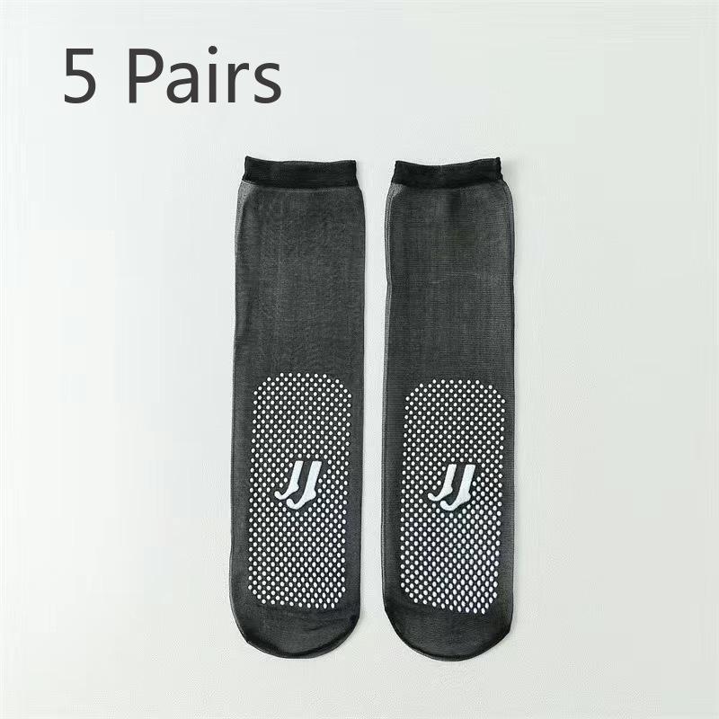 5 Pairs of Women's Summer Thin Soles Non Slip Silicone Short Wear Resistant Breathable Point Glue Socks