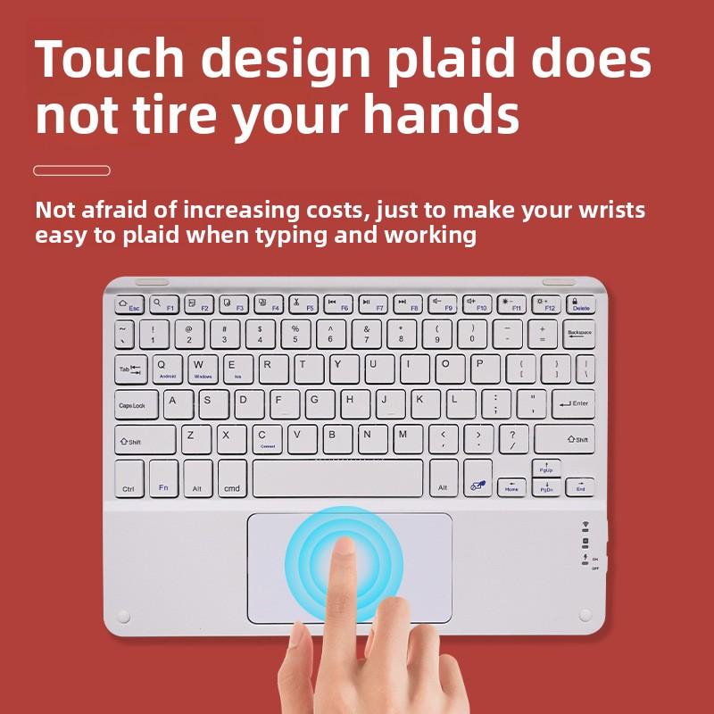 Bluetooth Wireless Keyboard for Mobile Phones Tablets with Touch Control Magnetic Suction Silent Office Full Color