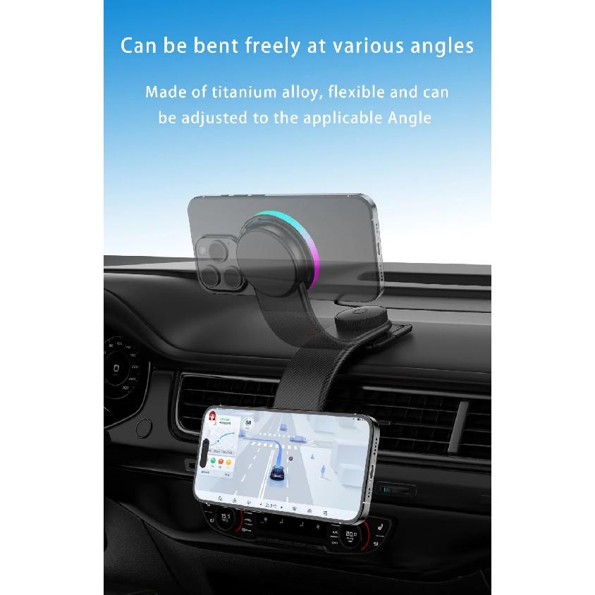 Автомобильный магнитный держатель для телефона с GPS, подставка, 15 Вт беспроводная зарядка, кронштейн для мобильного телефона для Magsafe iPhone 17~12 Pro Max, крепление для быстрой зарядки