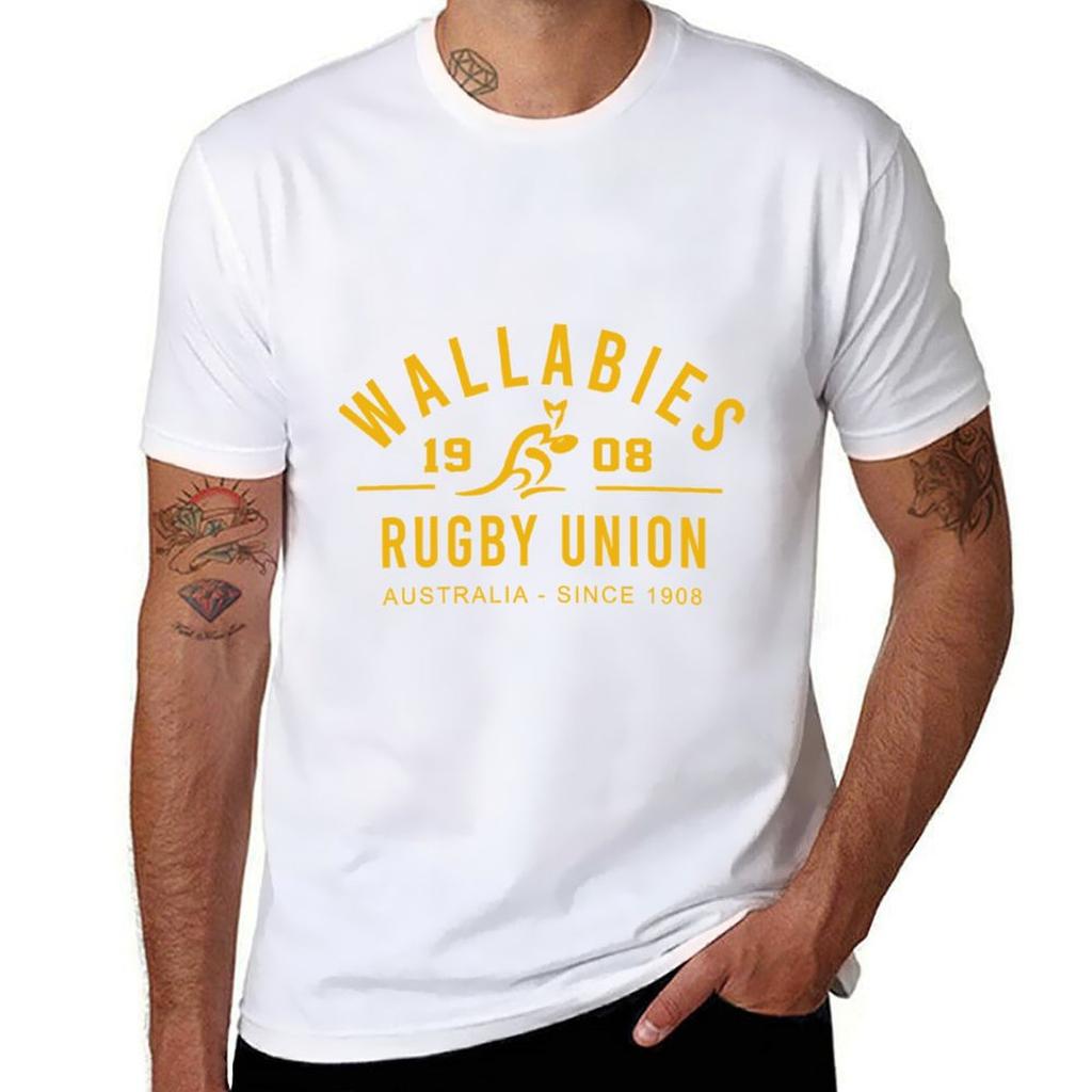 He Wallabies Logo Rugby RISE T-Shirt Unisex t shirt heavy cotton t shirt Unisex casual T-Shirt