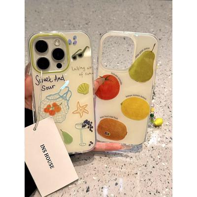 Креативная сумка для покупок «Фрукт-помидор», чехол для телефона «Лимон» для iPhone 16 Pro 15 14 13 12 11 Promax Plus, минималистичная задняя крышка высокого класса