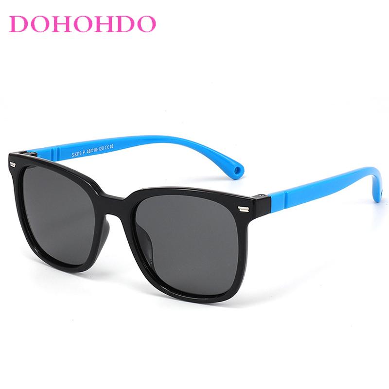 Kids Silicone Sunglasses Polarized 3-10 Years Square Flexile Boys Girls Shades Children TR90 Outdoor Travel Eyewear UV400