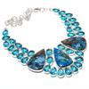 Shattuckite, Topaz Gemstone 925 Sterling Silver Jewelry Necklace 18" N5P27