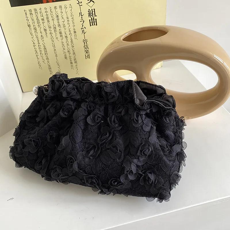 Кошелек женская сумочка кружевная винтажная ажурная повседневная однотонная молния сумка для девочек косметичка