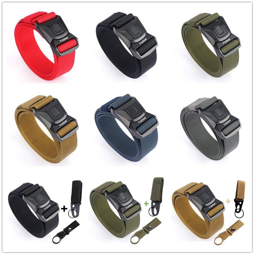 Новый мужской ремень для брюк, цинковый сплав, сменная пряжка, защитные мужские ремни для работы на открытом воздухе, быстросохнущий прочный нейлоновый повседневный вязаный ремень